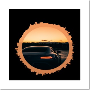 Cool black car in frame Posters and Art